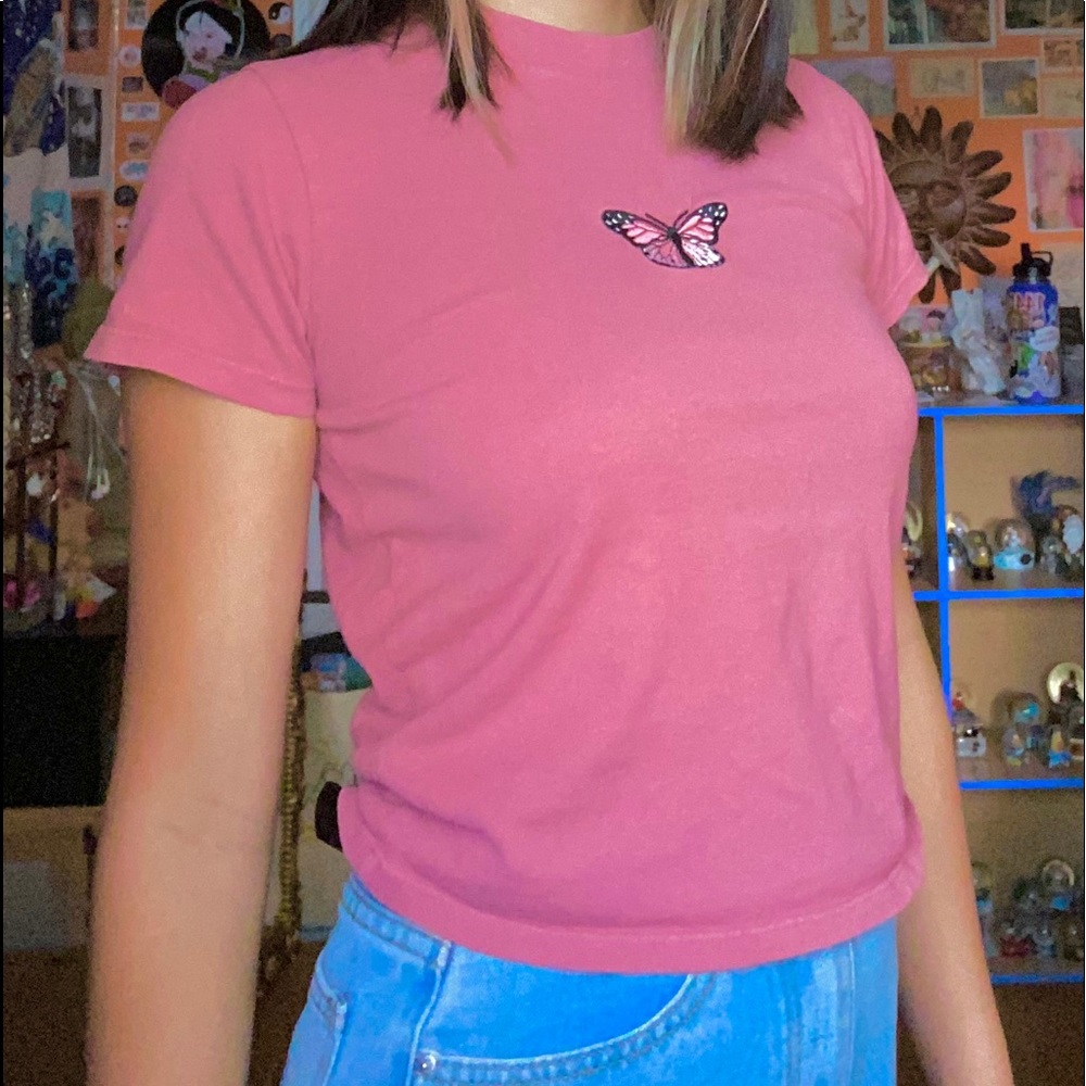 pink butterfly tee